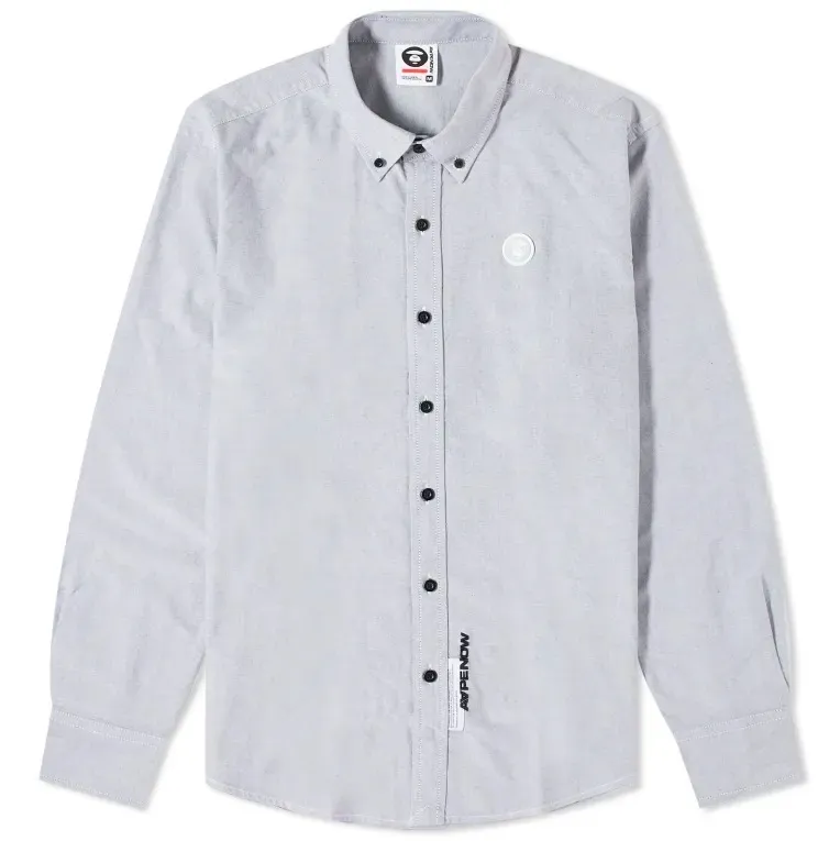 A BATHING APE  |Long Sleeves Plain Cotton Logos on the Sleeves Logo Shirts