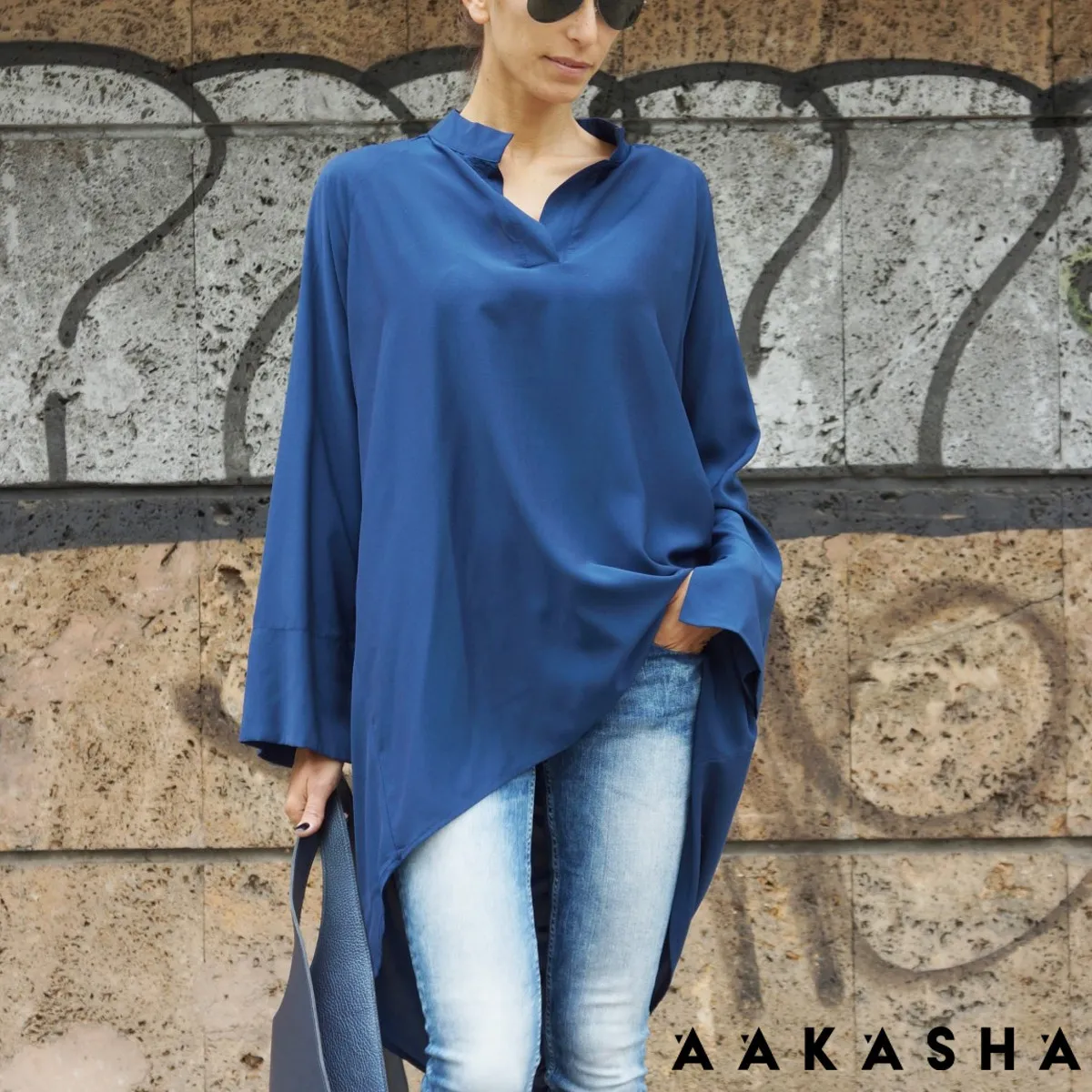 Aakasha  |Casual Style Long Sleeves Plain Long Handmade