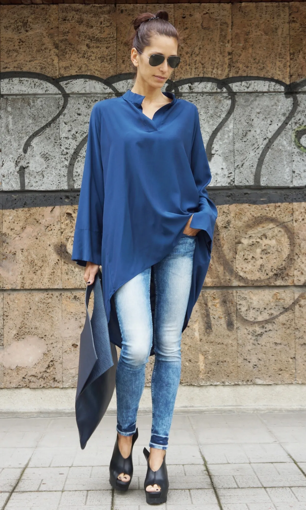 Aakasha  |Casual Style Long Sleeves Plain Long Handmade