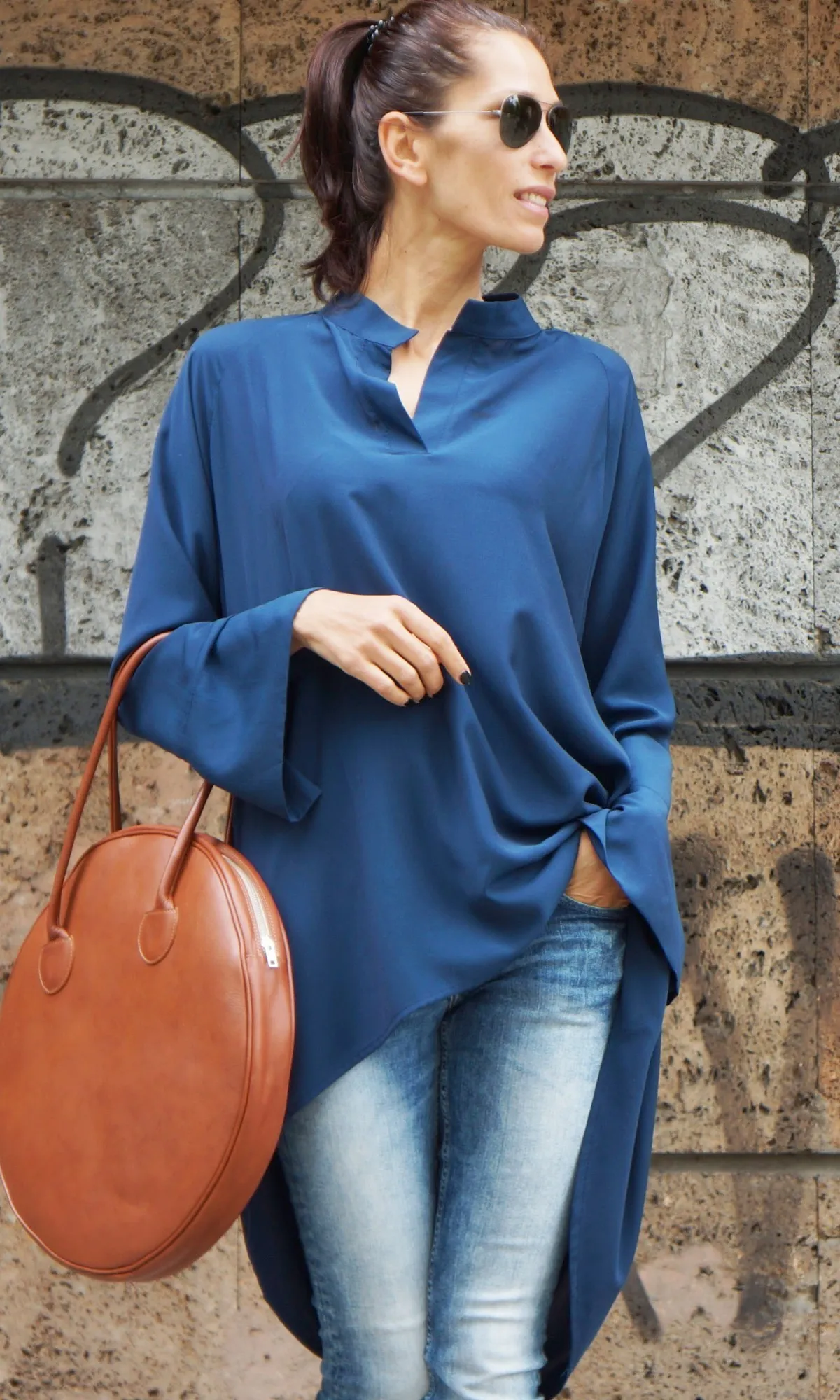 Aakasha  |Casual Style Long Sleeves Plain Long Handmade