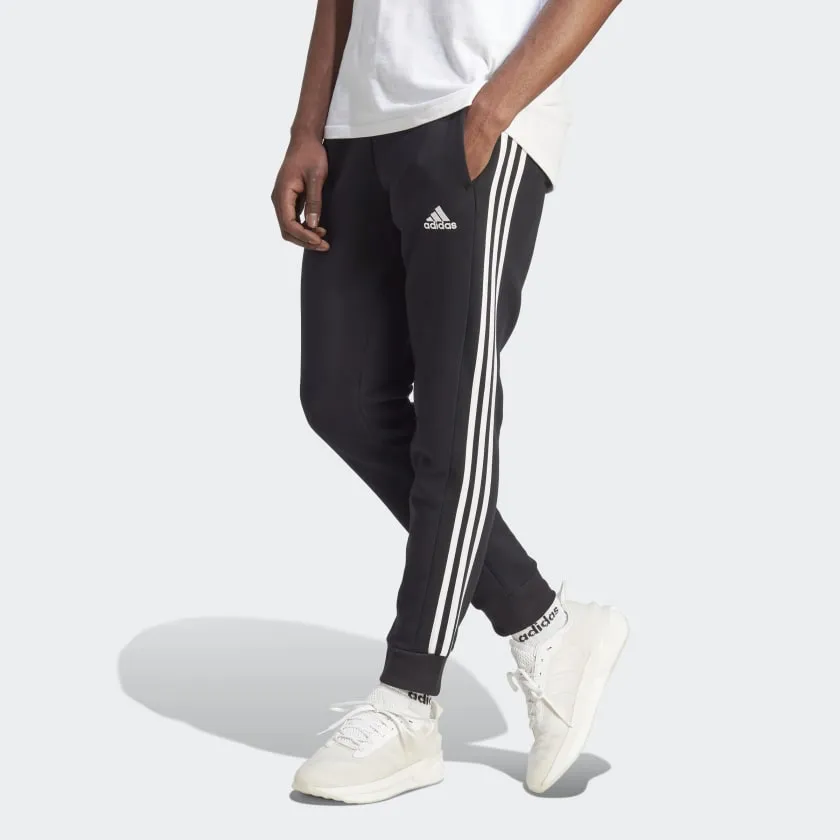 ADIDAS MEN'S 3S FLC BLACK TRACKPANTS