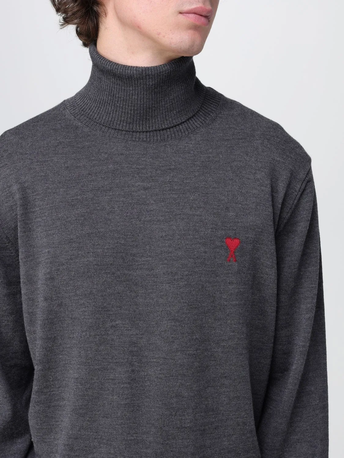 AMI PARIS  |Pullovers Wool Long Sleeves Plain Logo Designers Sweaters