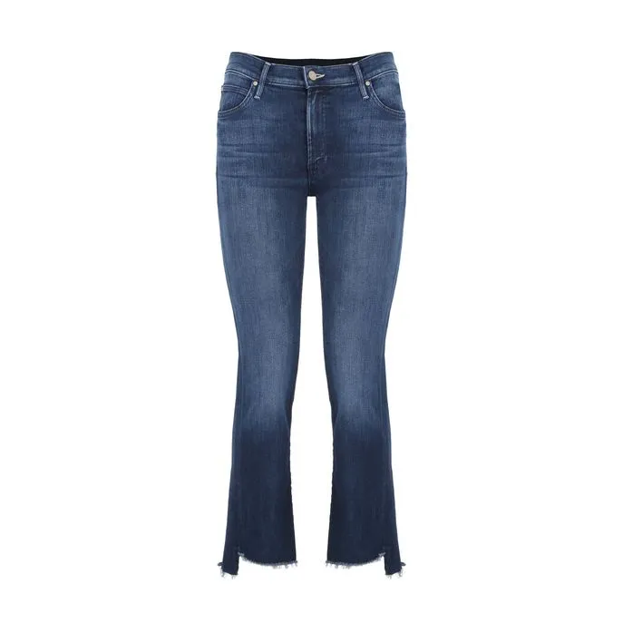 ANKLE JEANS 5 POCKETS WITH FRINGED BOTTOM Woman Dark Denim