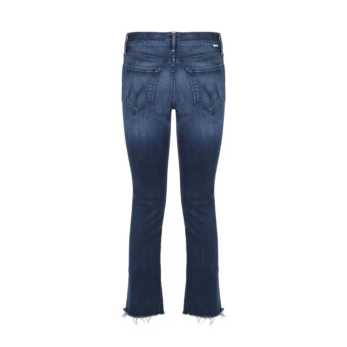 ANKLE JEANS 5 POCKETS WITH FRINGED BOTTOM Woman Dark Denim