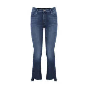 ANKLE JEANS 5 POCKETS WITH FRINGED BOTTOM Woman Dark Denim