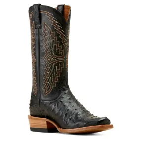 Ariat Mens Futurity Black Full Quill Ostrich Boots