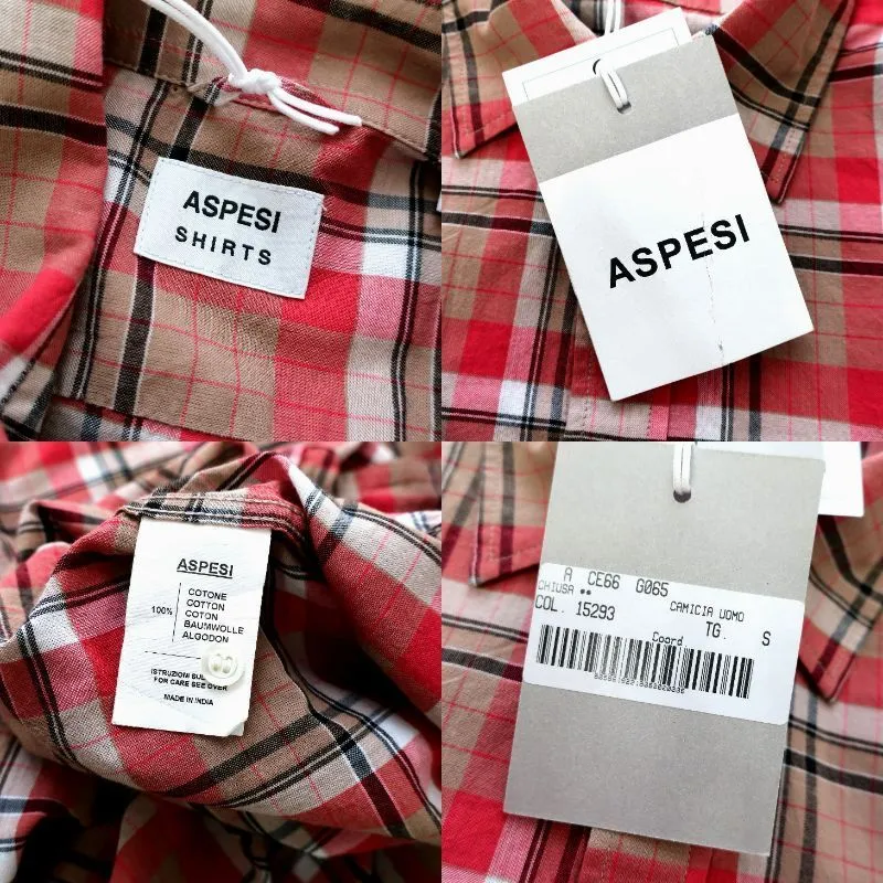 ASPESI  |Pullovers Tartan Other Plaid Patterns Long Sleeves Cotton