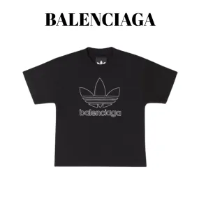 BALENCIAGA  |Pullovers Collaboration Plain Cotton Short Sleeves Logo