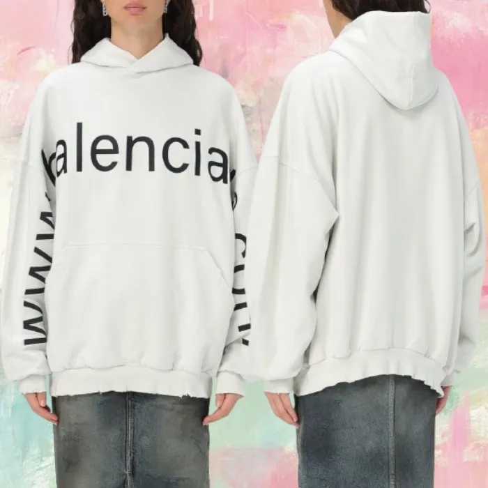 BALENCIAGA  |Pullovers Unisex Long Sleeves Plain Cotton Logo Luxury