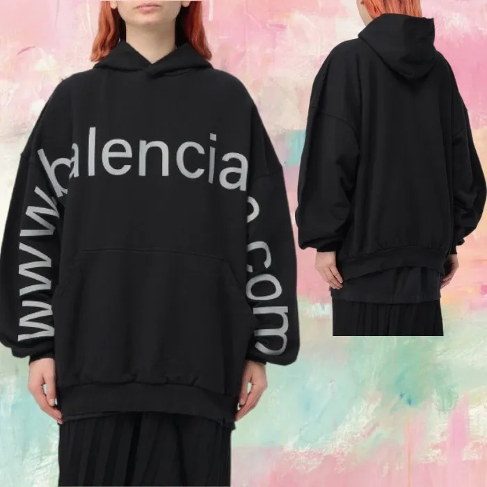 BALENCIAGA  |Pullovers Unisex Long Sleeves Plain Cotton Logo Luxury