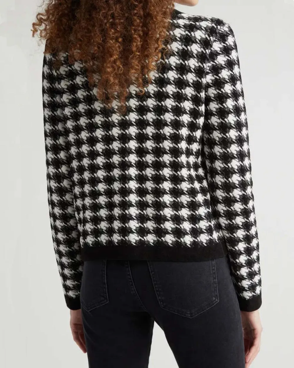 Black and White Houndstooth Primrose Cardigan