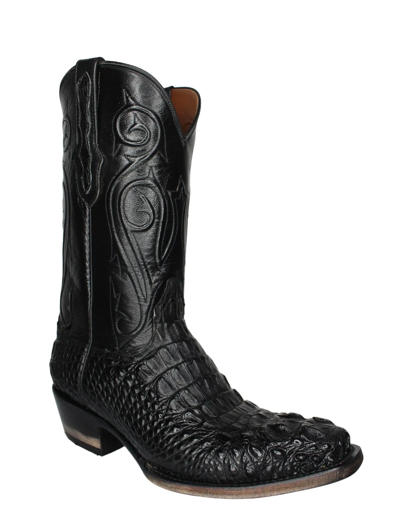 Black Jack Mens Hornback Alligator Black Stallion Boots