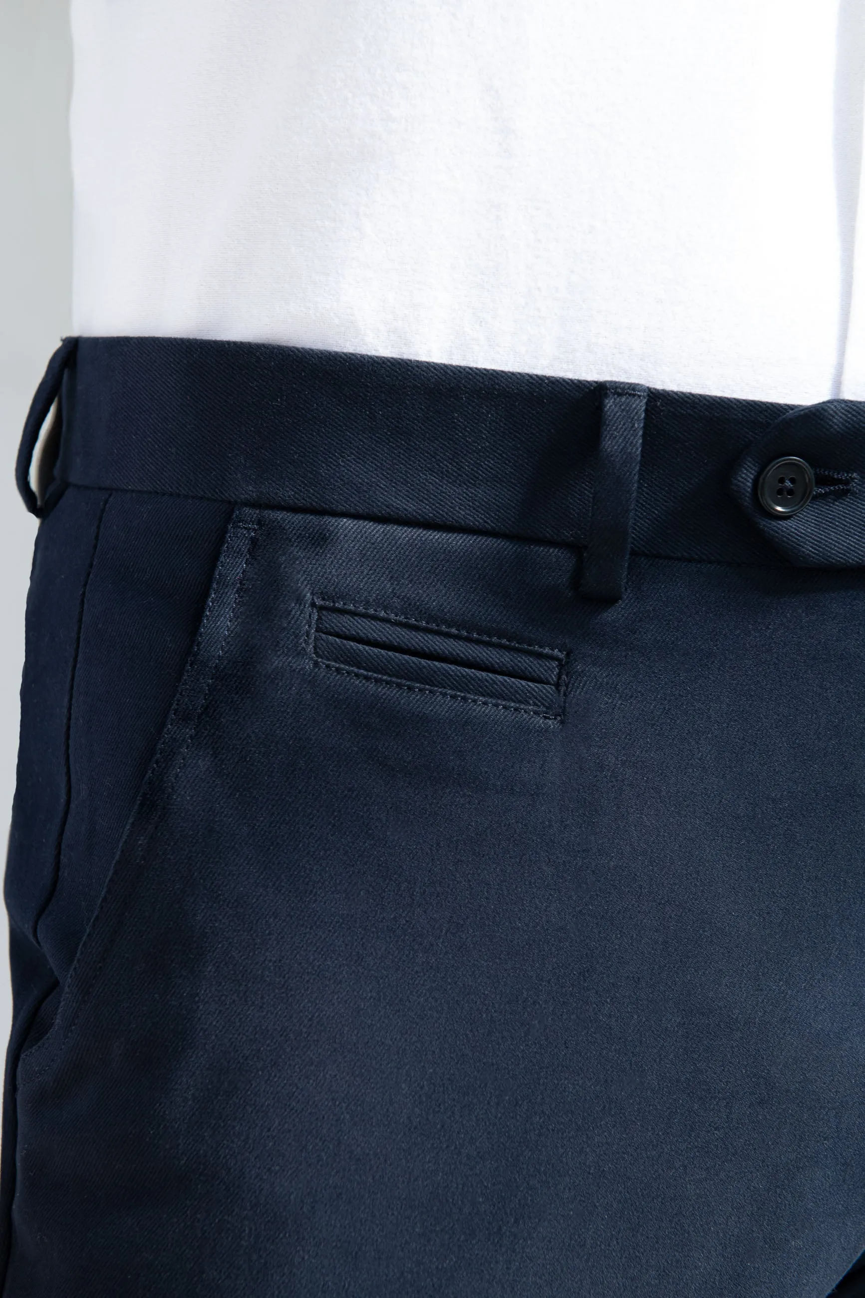 Blue cotton and cashmere Garda trousers - Made in Italy