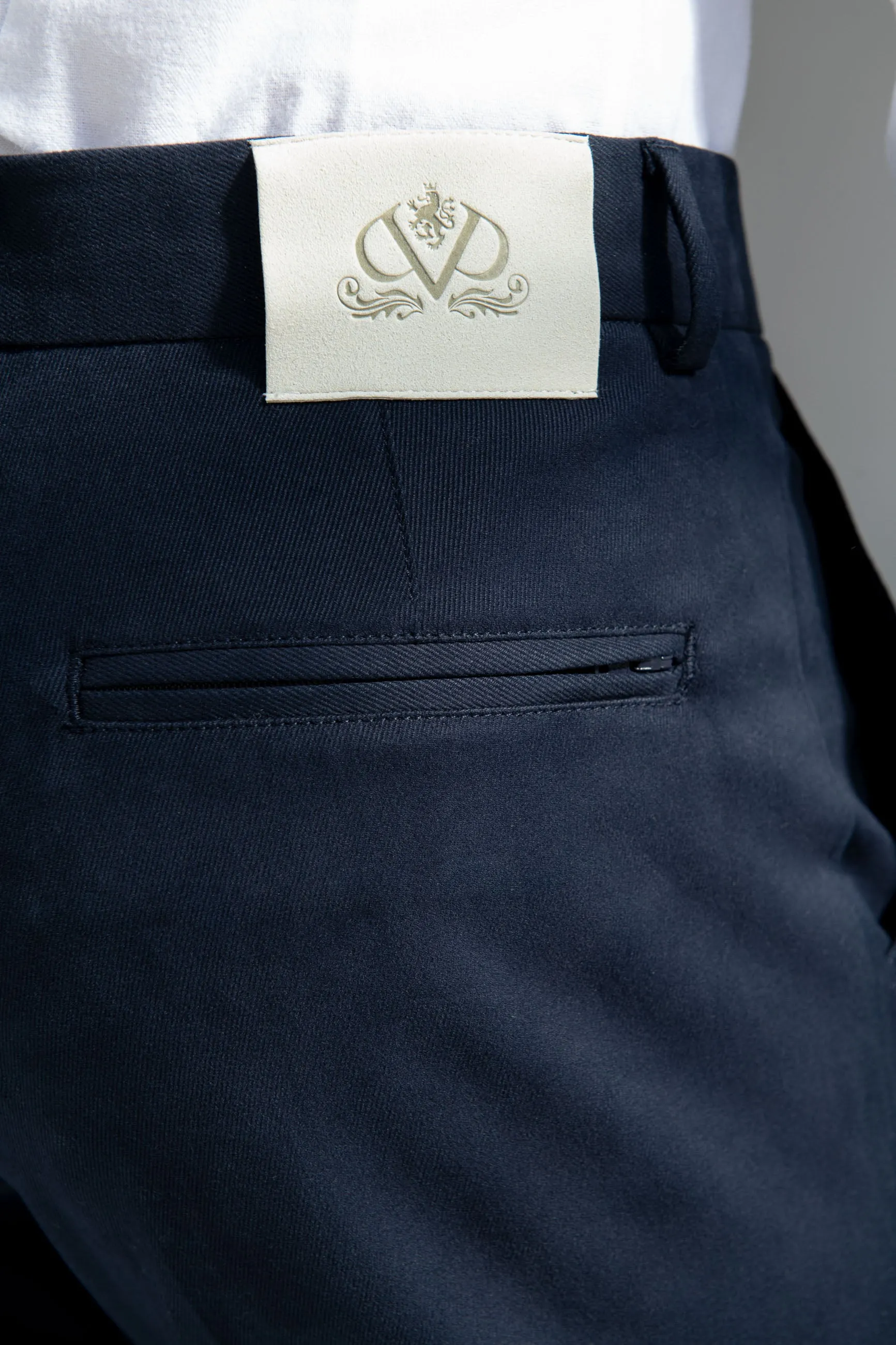 Blue cotton and cashmere Garda trousers - Made in Italy