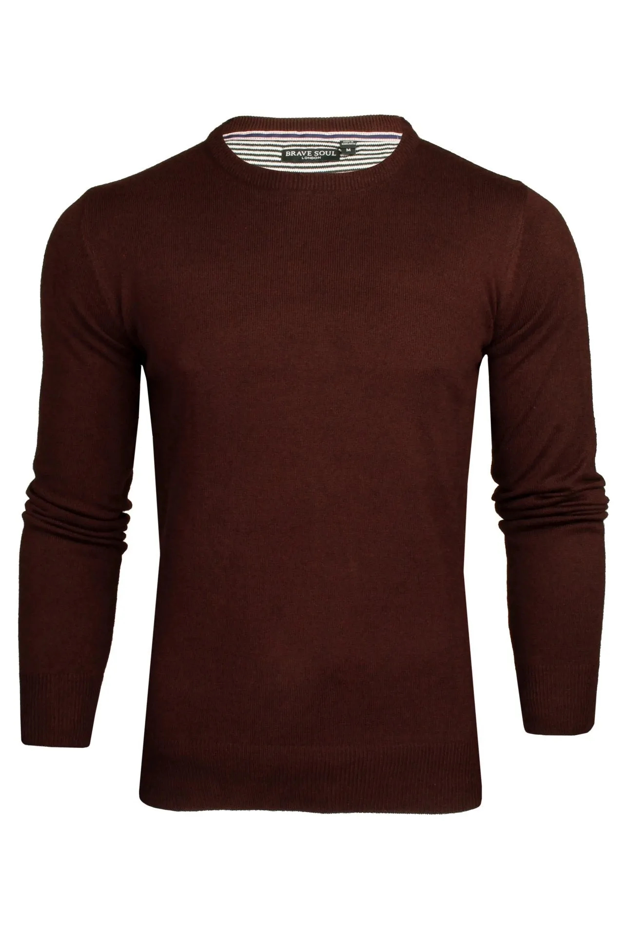 Brave Soul Men's Plain Crew Neck Jumper