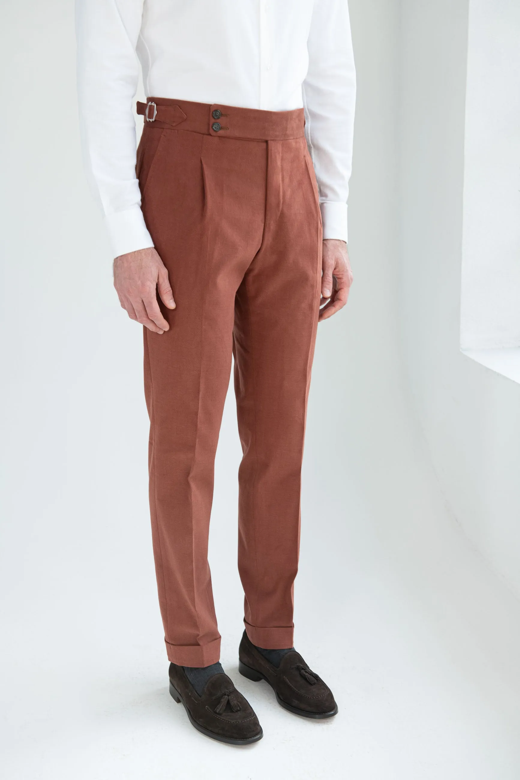 Brick cotton trousers Soragna Capsule Collection - Made in Italy