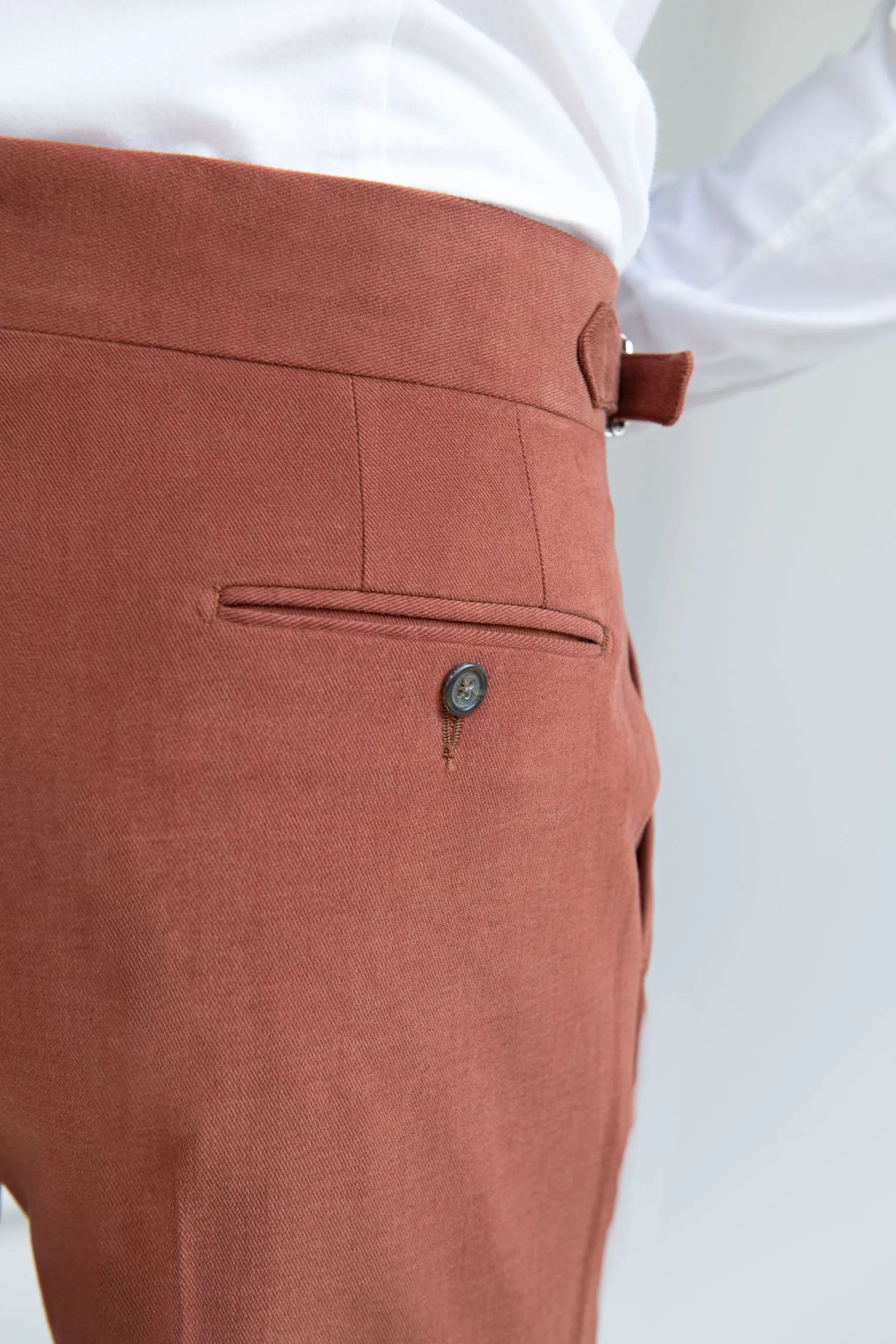 Brick cotton trousers Soragna Capsule Collection - Made in Italy