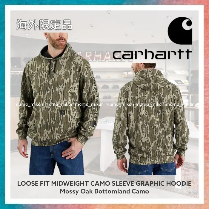 Carhartt  |Camouflage Long Sleeves Logos on the Sleeves Logo Hoodies