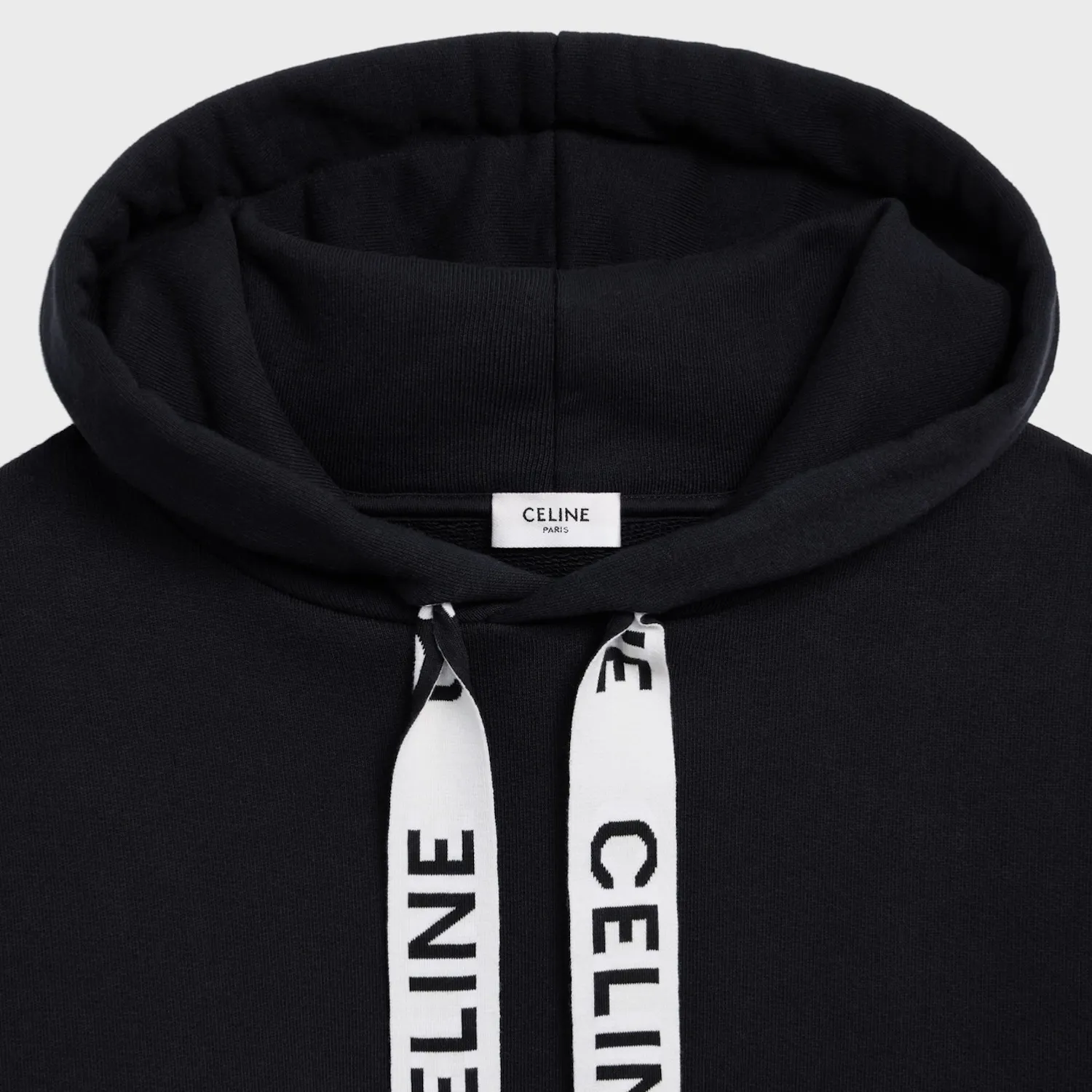 CELINE  |Loose hooded sweatshirt in cotton fleece