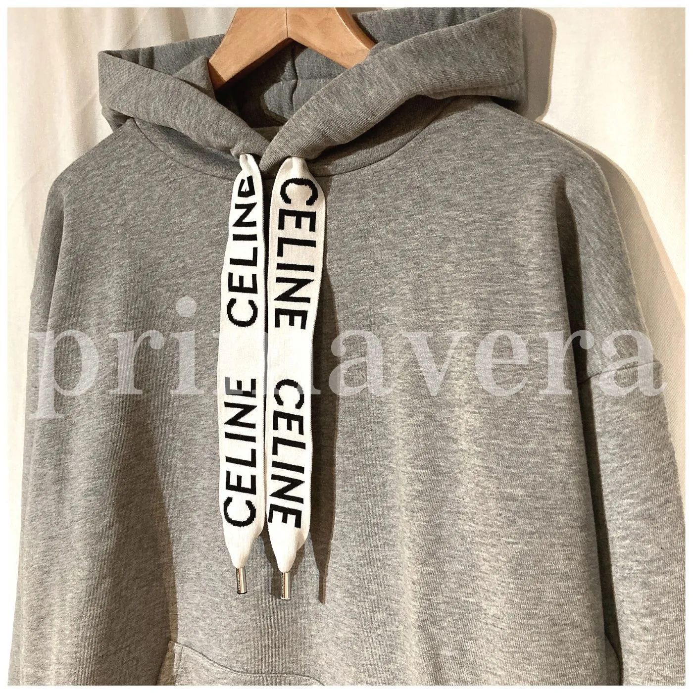 CELINE  |Loose hooded sweatshirt in cotton fleece