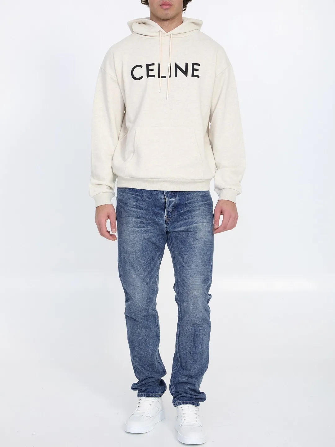 CELINE  |Pullovers Long Sleeves Plain Cotton Logo Luxury Hoodies