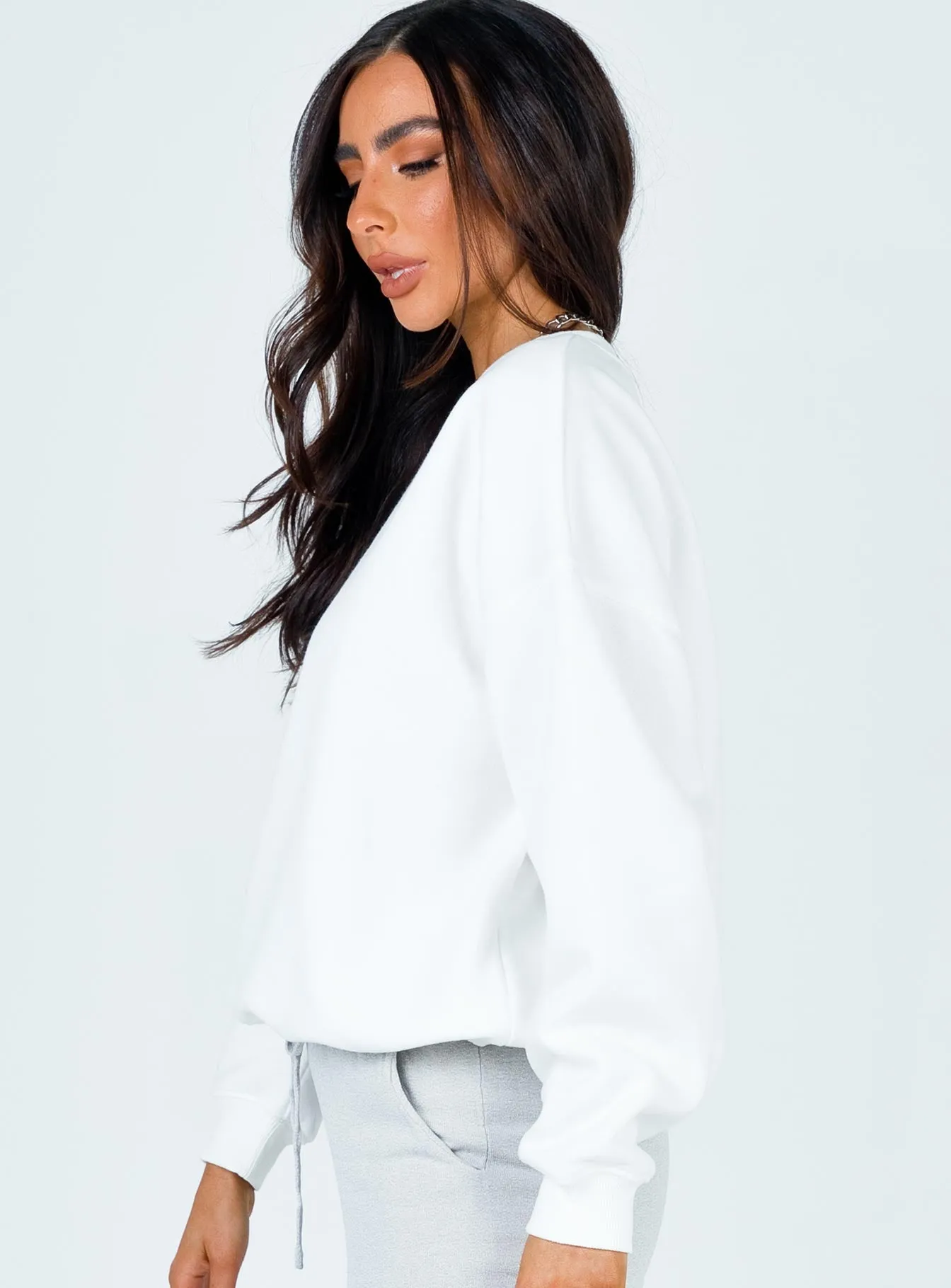 Charlotte Crewneck Sweatshirt White