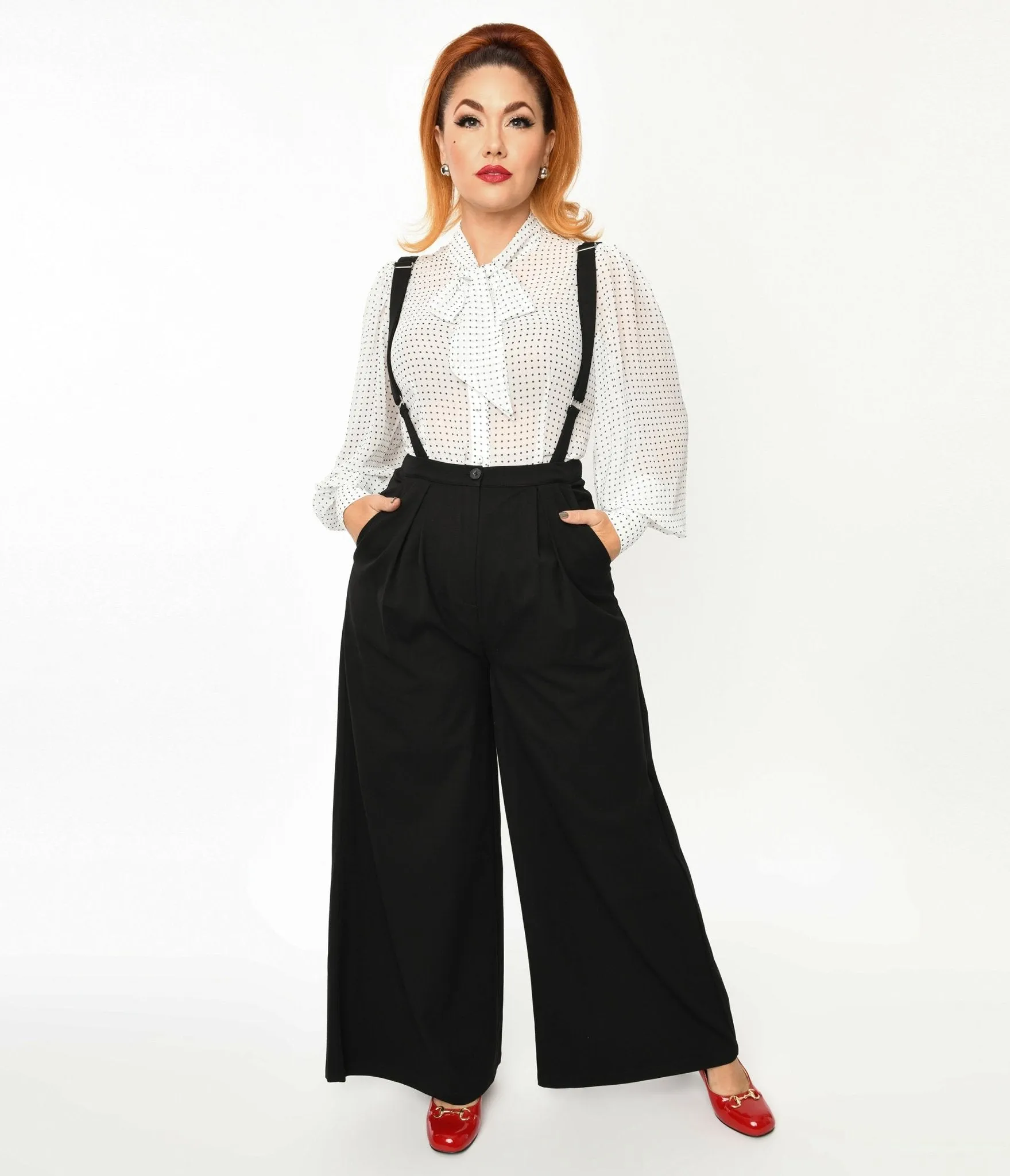 Collectif 1940s Black Glynda Suspender Pants