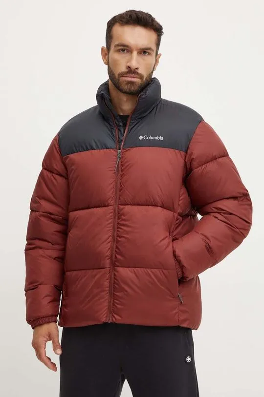 Columbia jacket Puffect men's maroon color 2086861