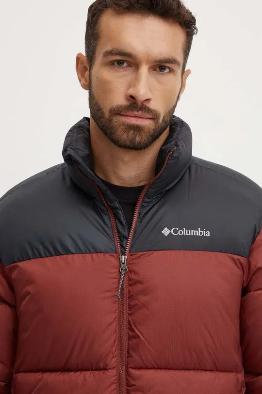 Columbia jacket Puffect men's maroon color 2086861