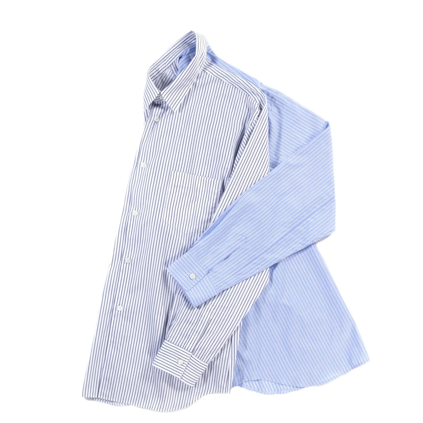 COMME DES GARCONS SHIRT B033 DOUBLE SLEEVE SHIRT BLUE / STRIPES