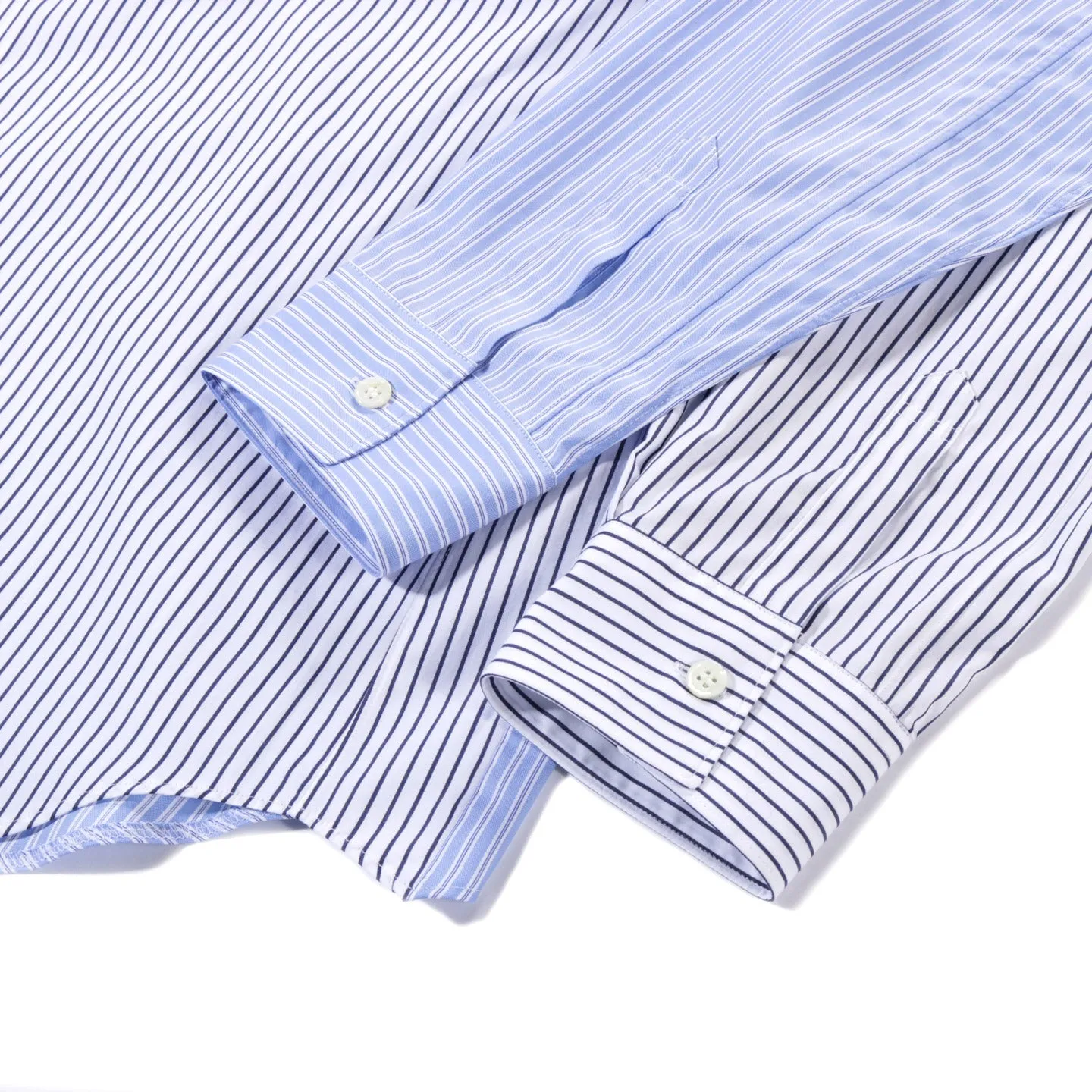 COMME DES GARCONS SHIRT B033 DOUBLE SLEEVE SHIRT BLUE / STRIPES