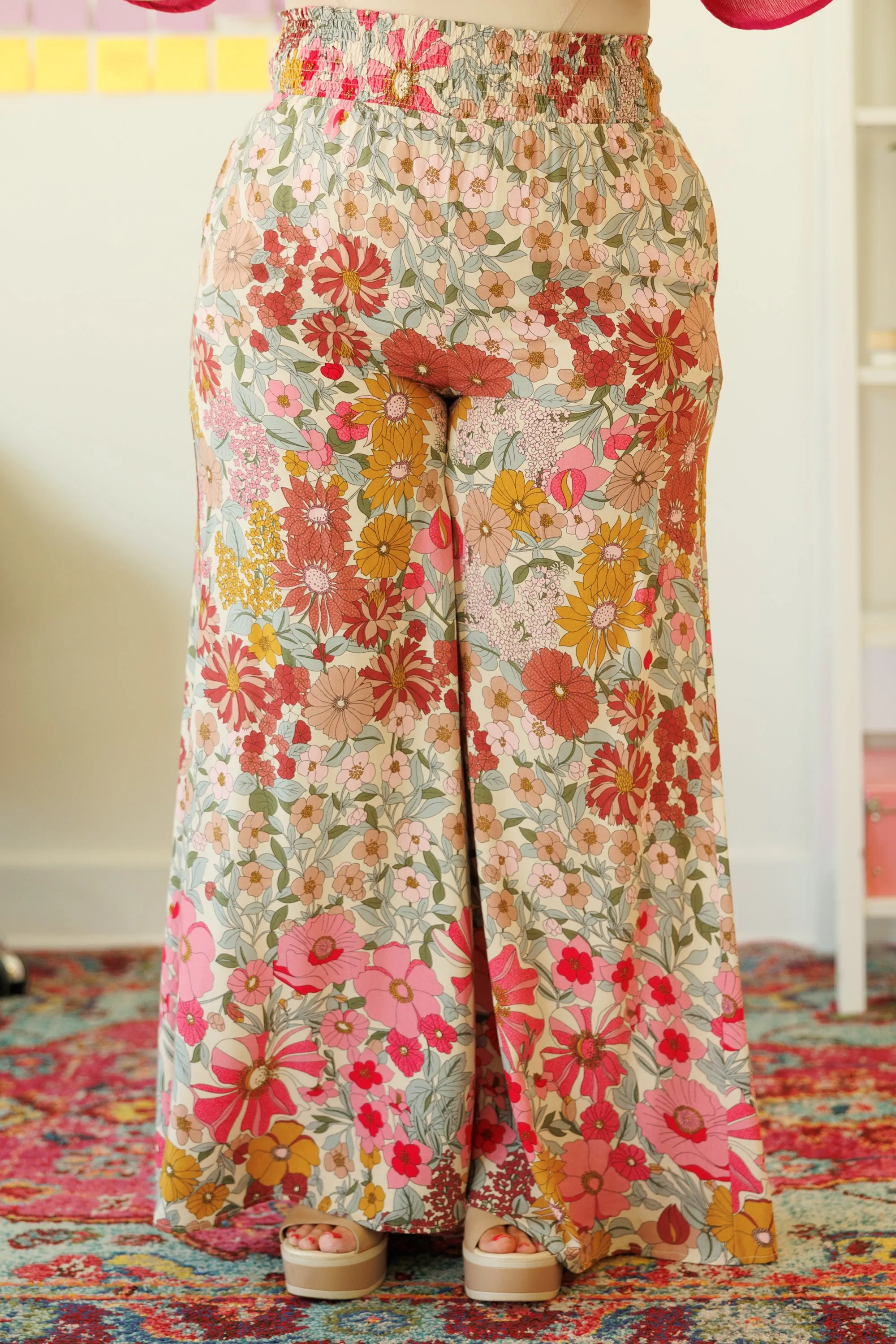 Crazy Flower Lady Pants, Rose Pink