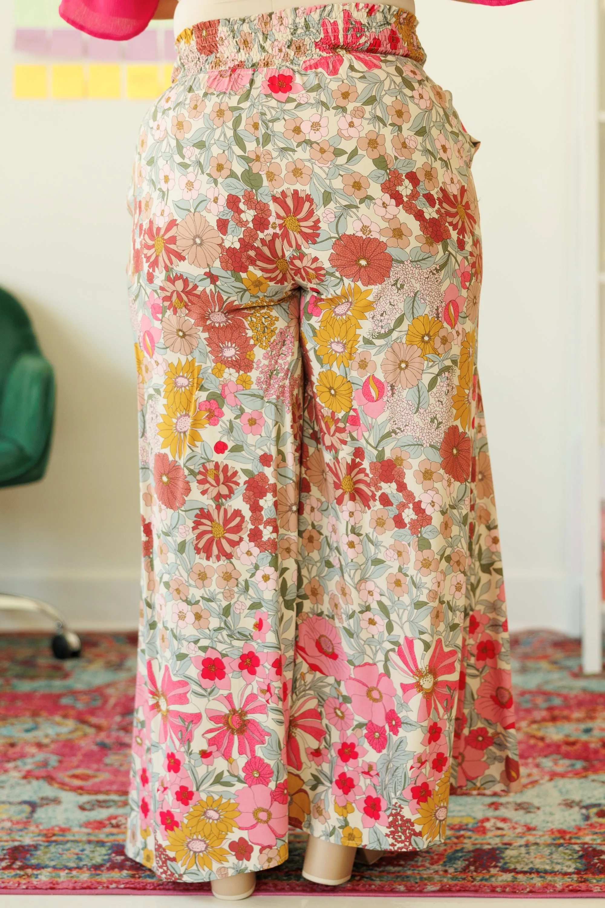 Crazy Flower Lady Pants, Rose Pink