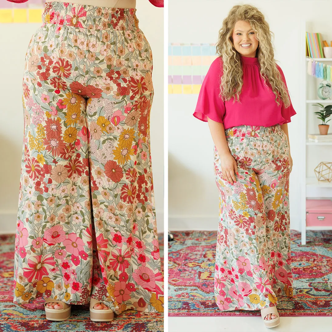 Crazy Flower Lady Pants, Rose Pink