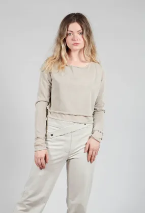 Cropped Lightweight Jumper in Beige