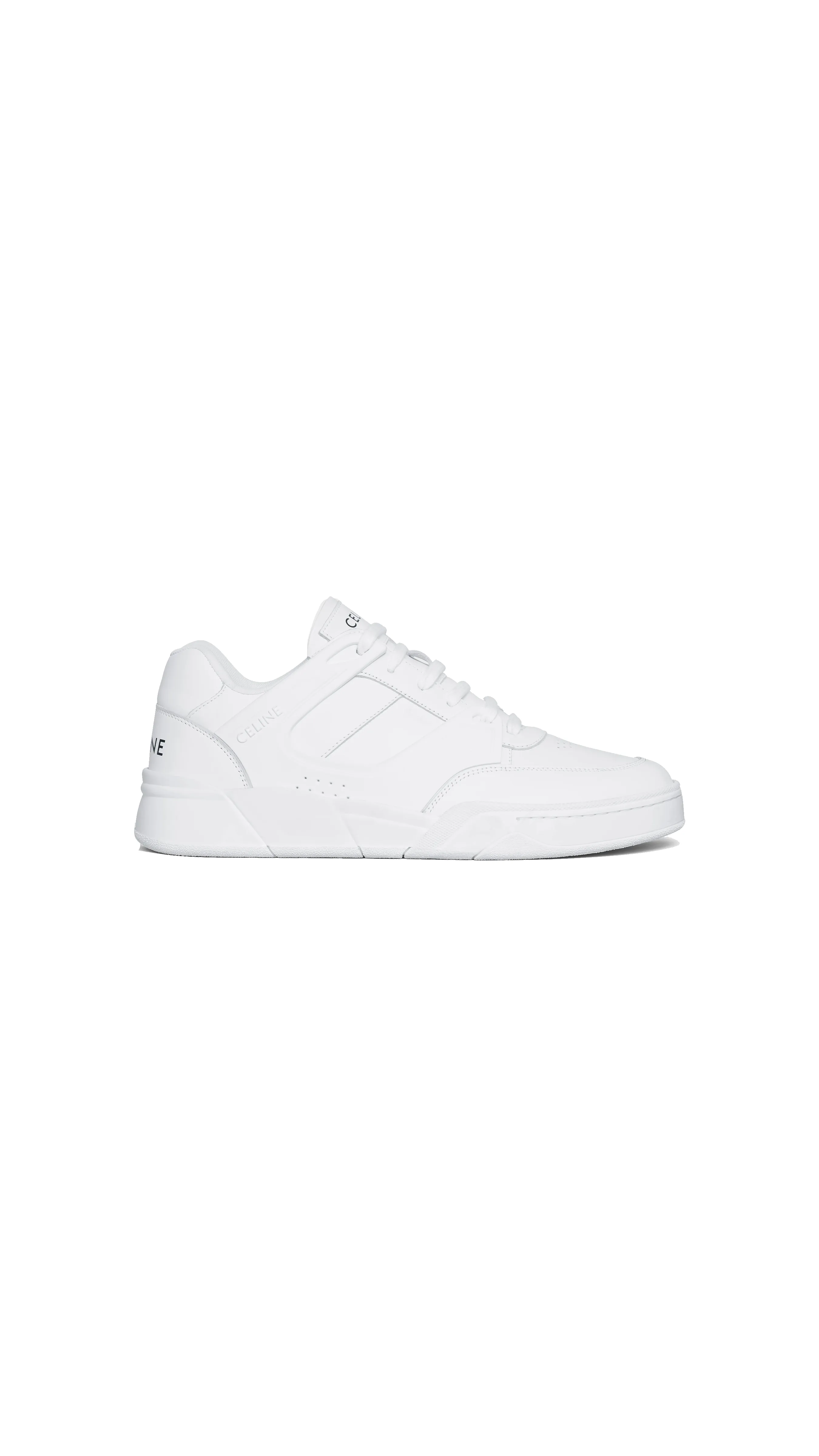 CT-07 Celine Trainer Low Lace-up Sneaker In Calfskin - White