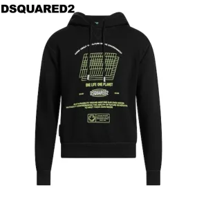 D SQUARED2  |Pullovers Long Sleeves Cotton Logo Luxury Hoodies