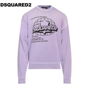 D SQUARED2  |Pullovers Long Sleeves Cotton Logo Luxury Sweatshirts