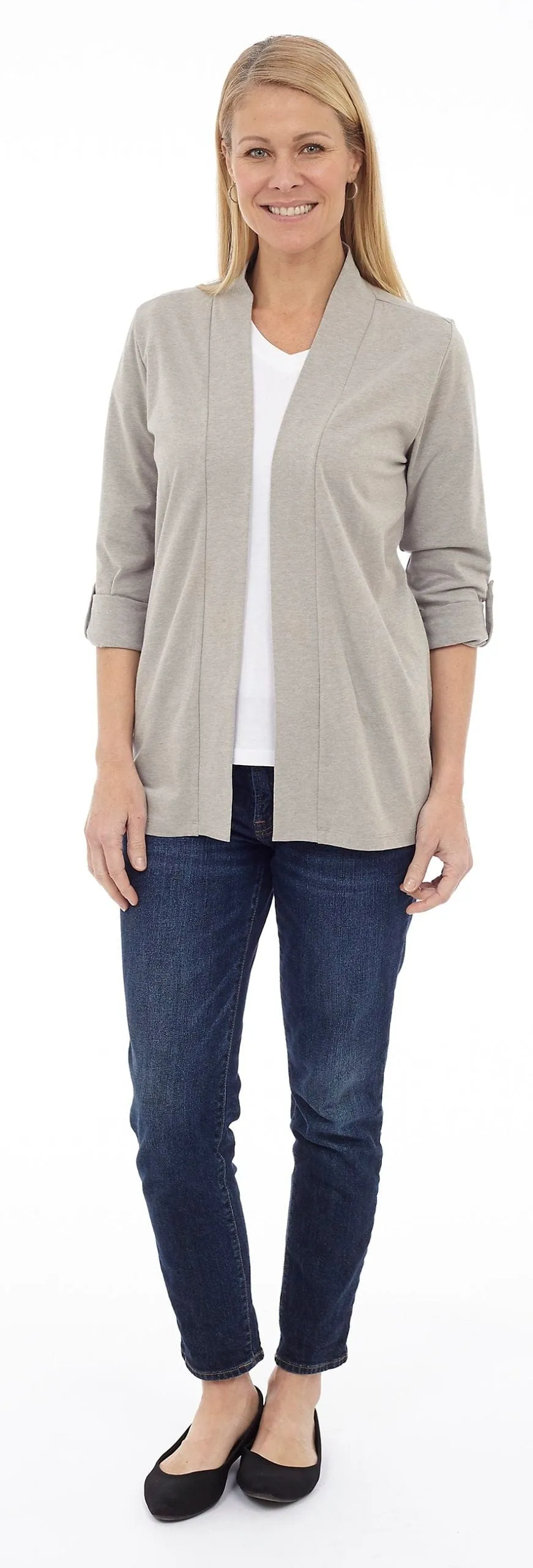 DKR Roll-Up Long Sleeve Open Cardigan - CT-OC