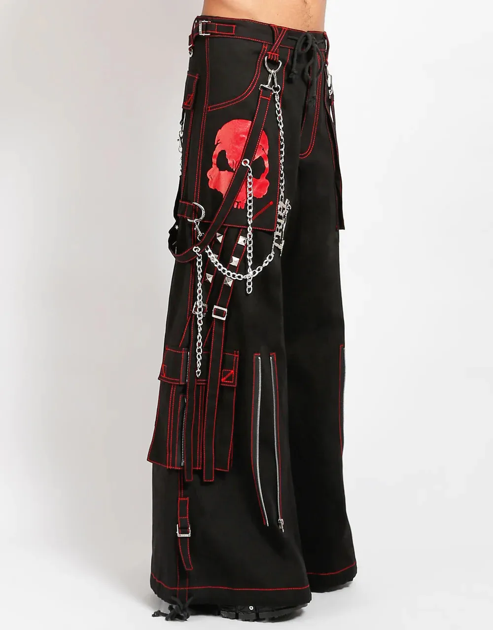 Doom Skull Pant Blk/Red Stitch