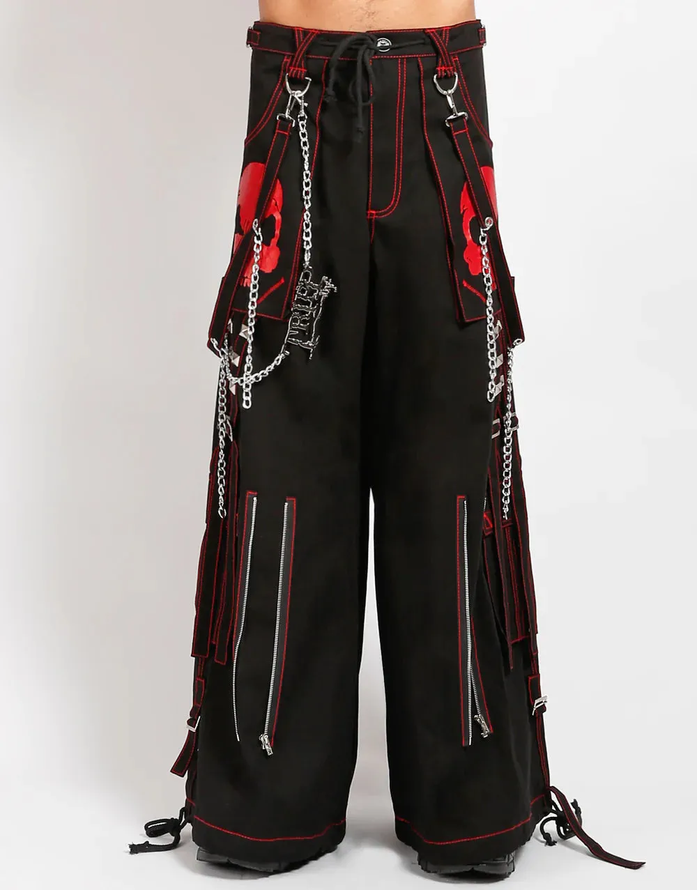 Doom Skull Pant Blk/Red Stitch