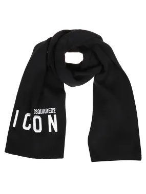 Dsquared2 Logo Embroidered Knitted Scarf