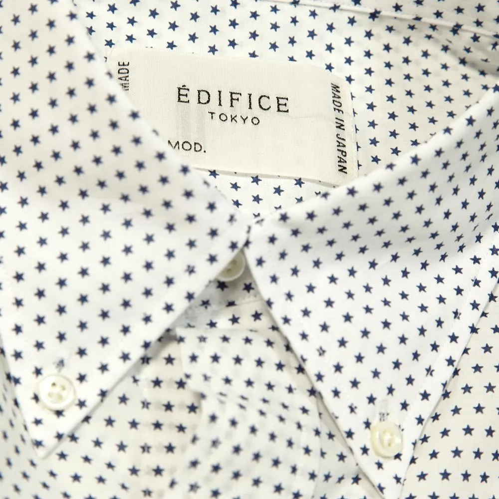 Edifice Star Print Button Down ShirtOff White