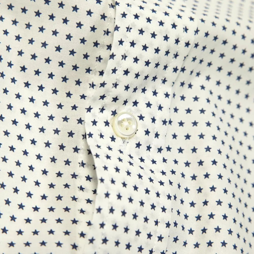 Edifice Star Print Button Down ShirtOff White