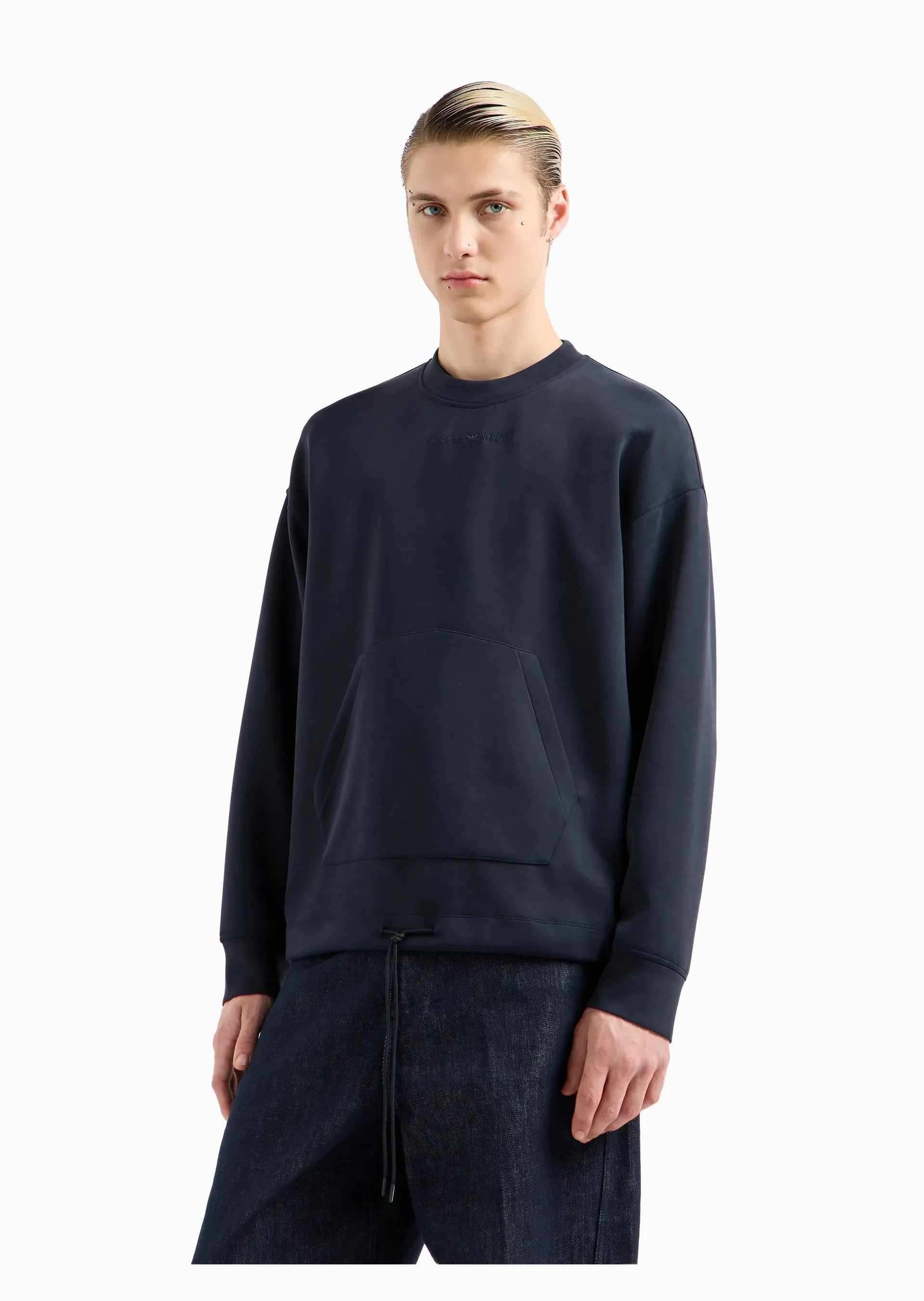 EMPORIO ARMANI  |Pullovers Street Style Long Sleeves Plain Hoodies