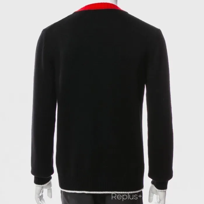 FENDI  |Crew Neck Pullovers Wool Long Sleeves Logo Luxury Sweaters