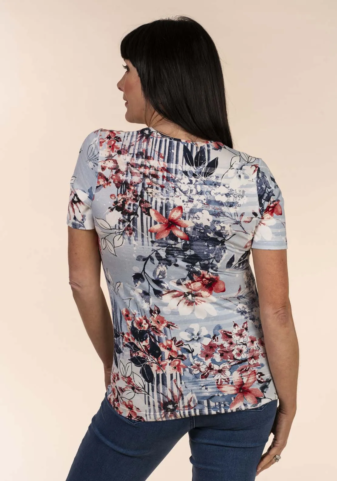 Floral Print Top - Blue