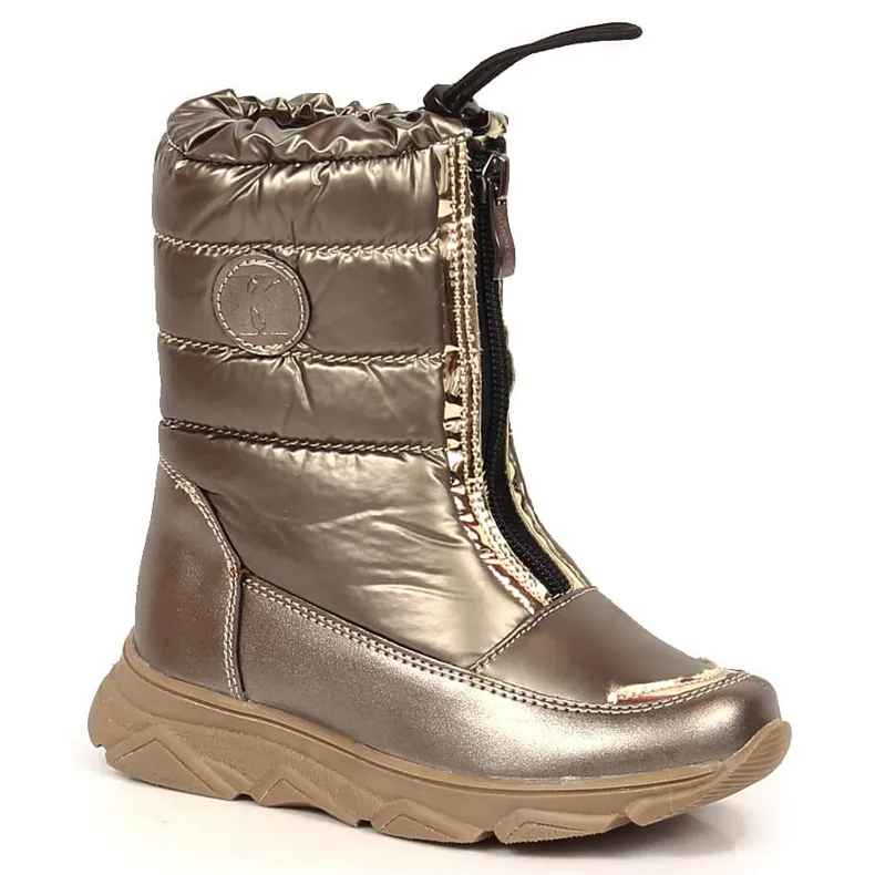 Girls waterproof snow boots with a membrane in golden Kornecki 6920