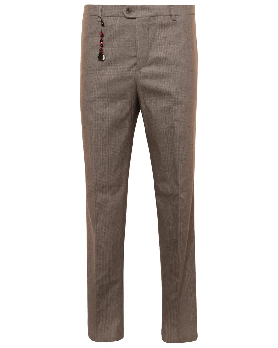 Grey Cashmere Elastic Waistband Semi Dress Pant