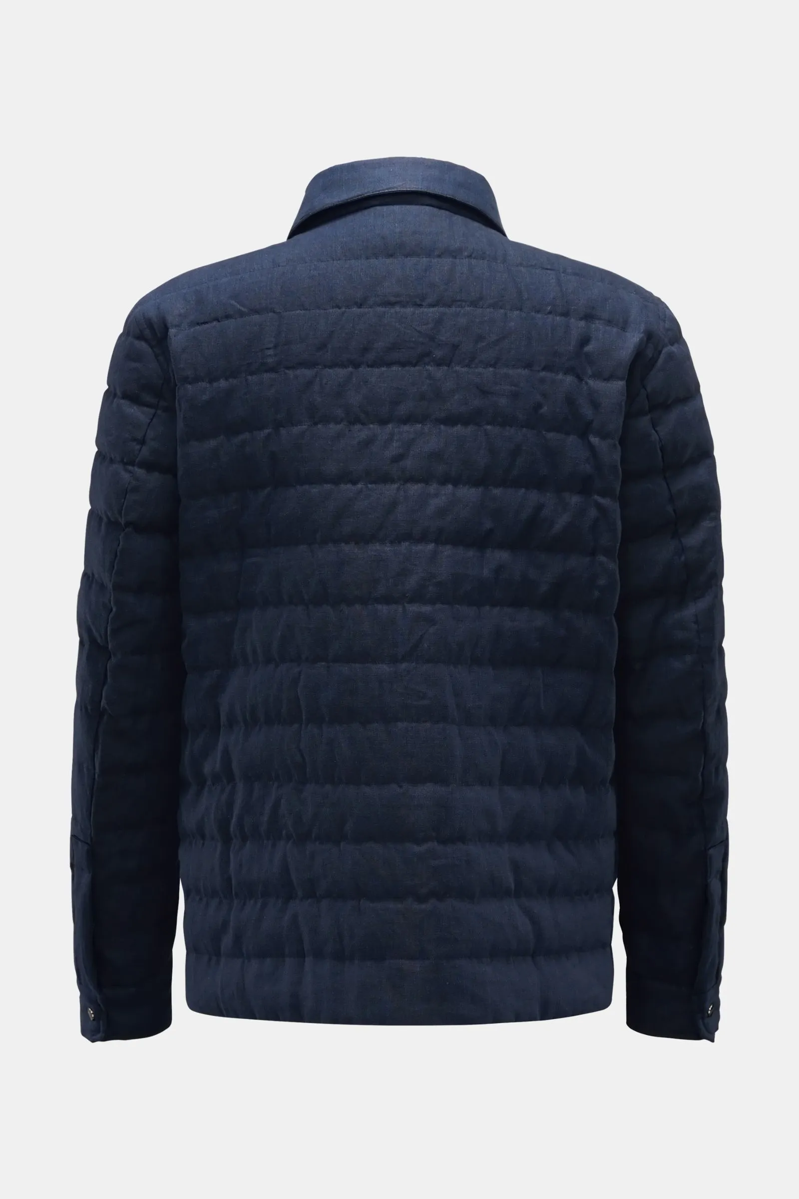 HERNO linen down jacket navy